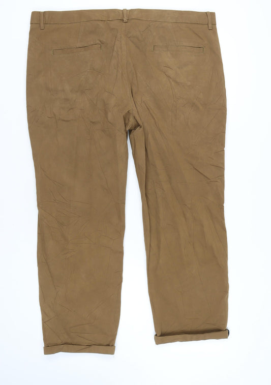 Marks and Spencer Men's Brown Chino 44 Regular Trousers
