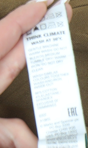 Marks and Spencer Men's Brown Chino 44 Regular Trousers