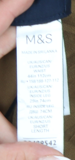 Marks and Spencer Men's Brown Chino 44 Regular Trousers