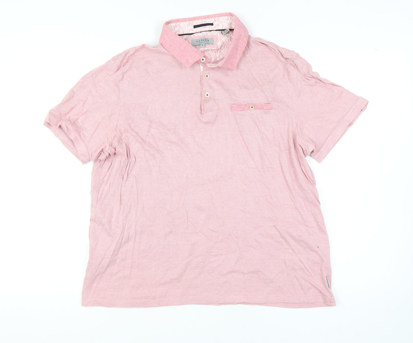 Ted Baker Men's Pink XL Short Sleeve Button-Up Shirt