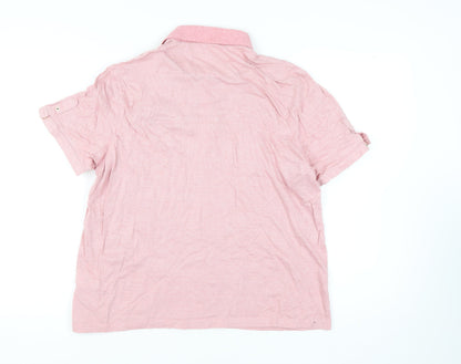 Ted Baker Men's Pink XL Short Sleeve Button-Up Shirt