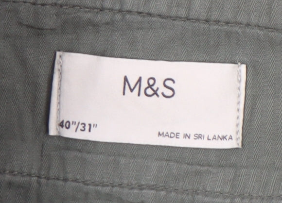 Marks and Spencer Men's Green Cargo Trousers Size 40