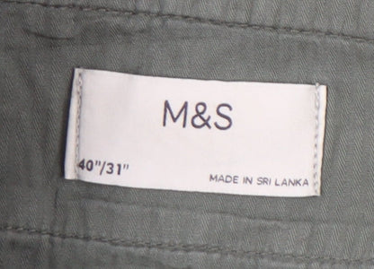 Marks and Spencer Men's Green Cargo Trousers Size 40