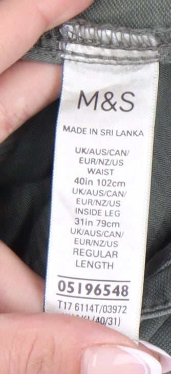 Marks and Spencer Men's Green Cargo Trousers Size 40