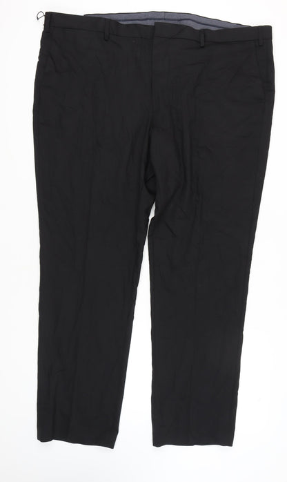 Marks & Spencer Men's Black Regular Fit Trousers