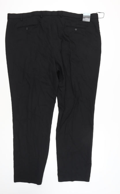 Marks & Spencer Men's Black Regular Fit Trousers