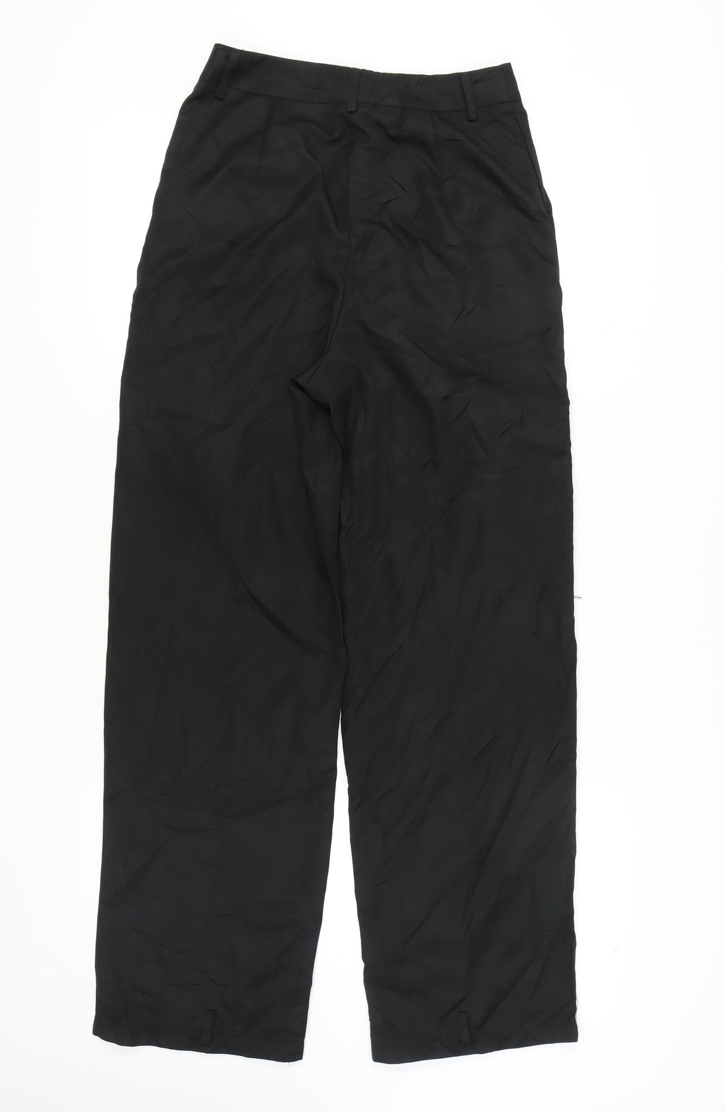 Womens UK Size 8 PRETTYLITTLETHING Relaxed Fit Cargo Black Trousers