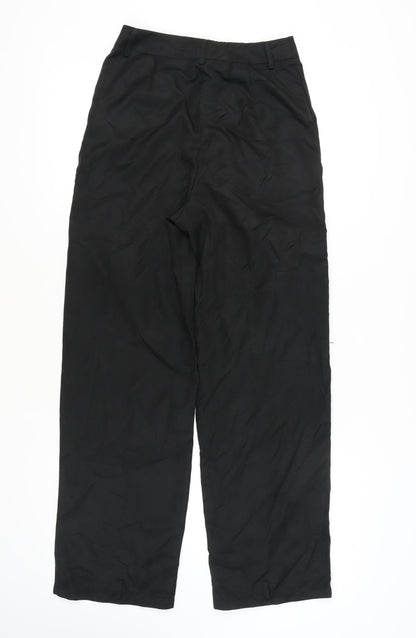 Womens UK Size 8 PRETTYLITTLETHING Relaxed Fit Cargo Black Trousers