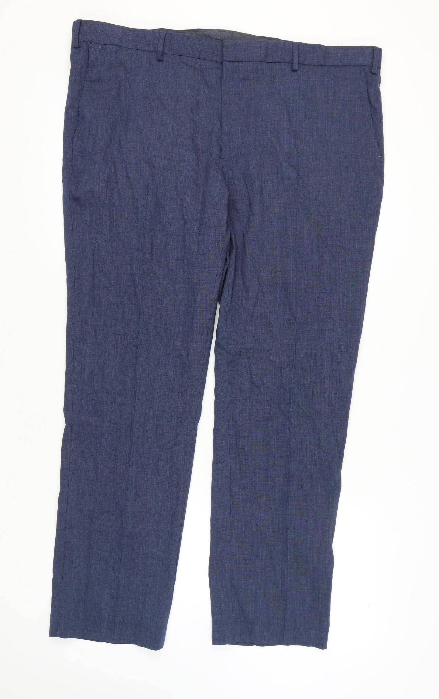 Marks & Spencer Men's Blue Regular Fit Trousers