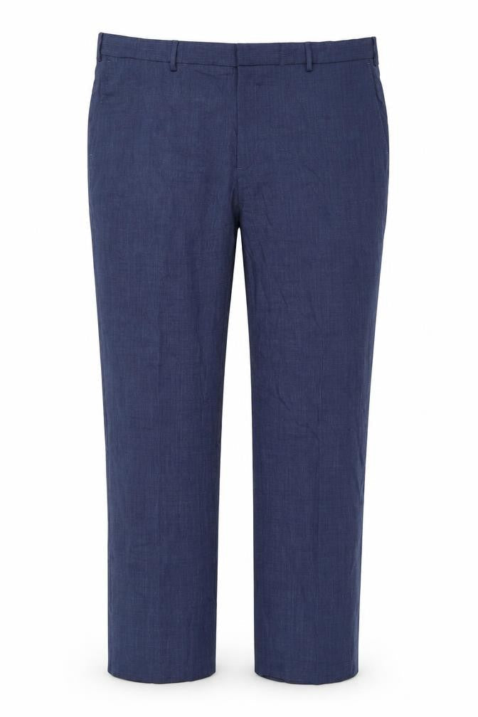 Mens UK Size 46 Marks and Spencer Regular Fit Business Formal Blue Trousers