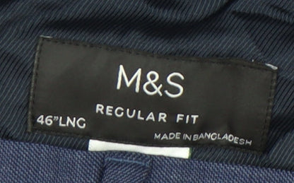 Marks & Spencer Men's Blue Regular Fit Trousers