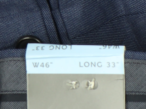 Marks & Spencer Men's Blue Regular Fit Trousers