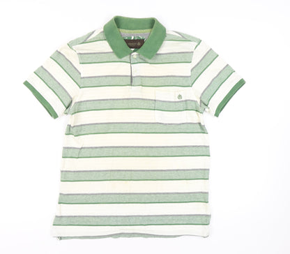 St. George by Duffer Men's Green Striped Polo M