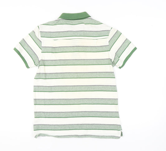 St. George by Duffer Men's Green Striped Polo M