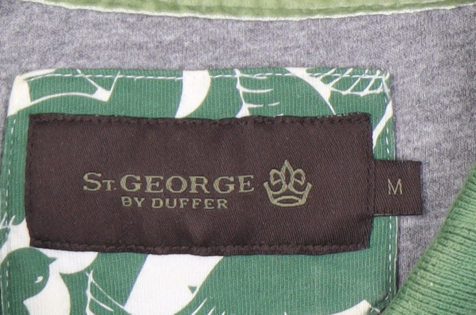 St. George by Duffer Men's Green Striped Polo M