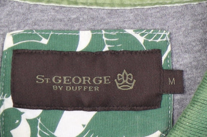 St. George by Duffer Men's Green Striped Polo M