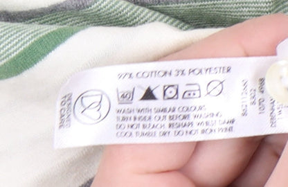 St. George by Duffer Men's Green Striped Polo M