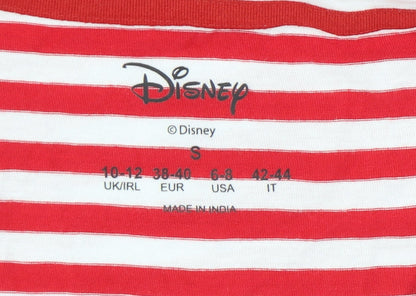 Womens UK Size S Disney Red Basic T-Shirt