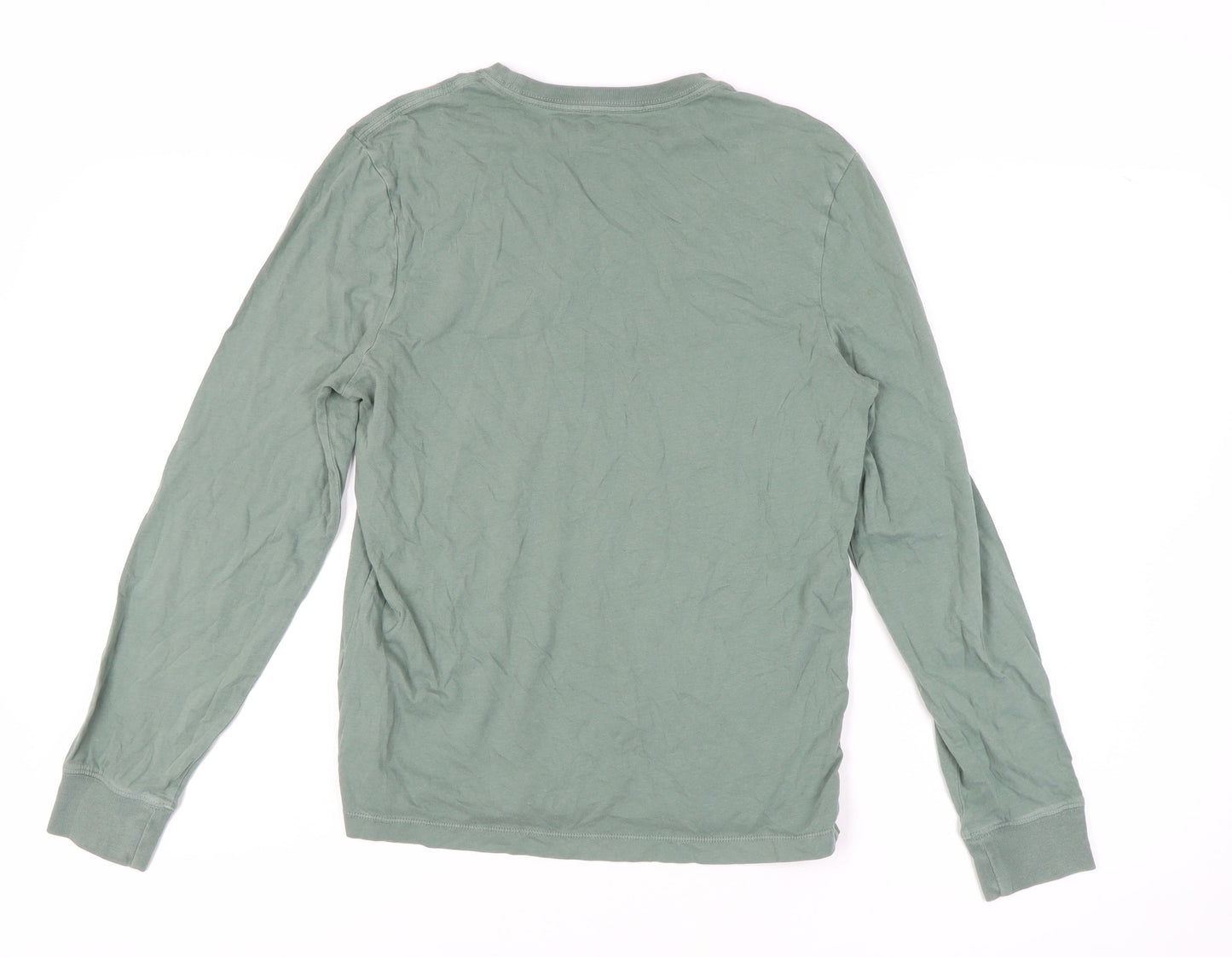 J.Crew Men's Green Cotton Long Sleeve T-Shirt S