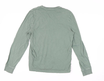 J.Crew Men's Green Cotton Long Sleeve T-Shirt S