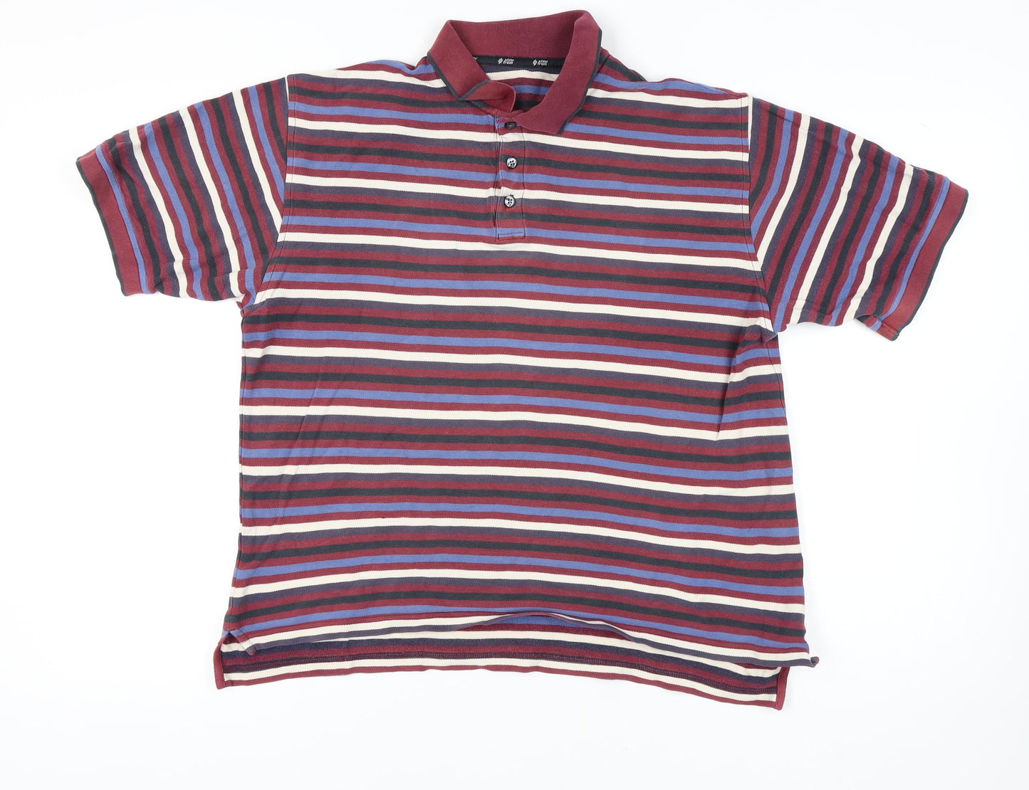 Marks and Spencer Men's Striped Polo, Large, Cotton