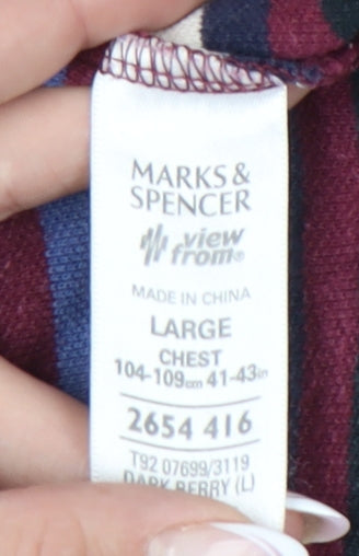 Marks and Spencer Men's Striped Polo, Large, Cotton