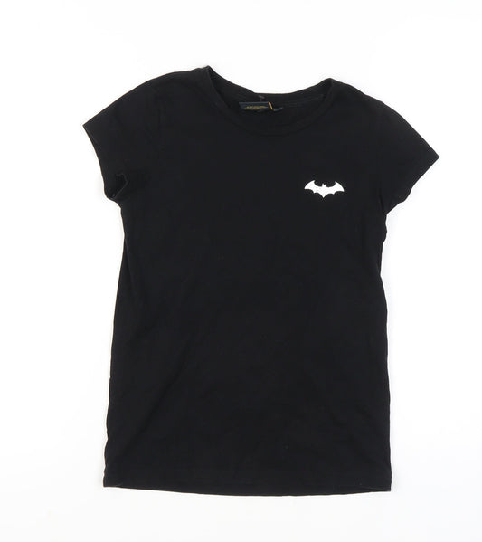 Unisex Adults UK Size XS Batman Black Basic T-Shirt