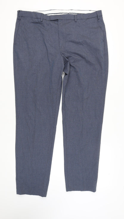 Marks and Spencer Men's Blue Dress Pants, Size 42