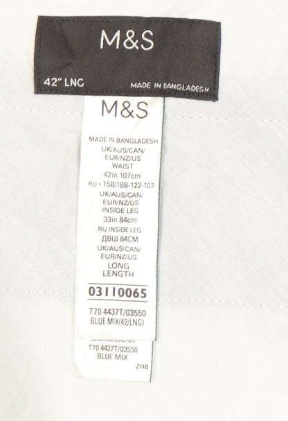 Marks and Spencer Men's Blue Dress Pants, Size 42