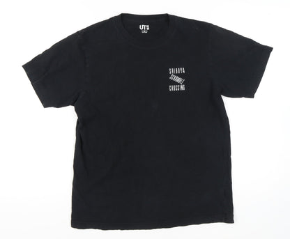 Uniqlo Men's Black City Graphic T-Shirt M Regular Fit