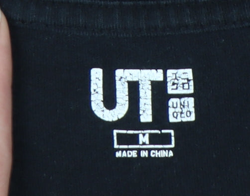 Uniqlo Men's Black City Graphic T-Shirt M Regular Fit