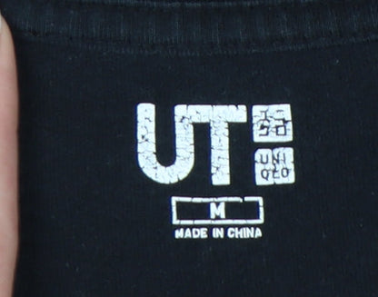 Uniqlo Men's Black City Graphic T-Shirt M Regular Fit