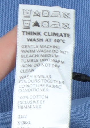 Marks and Spencer Men's Blue Chino Trousers, 30 in Waist