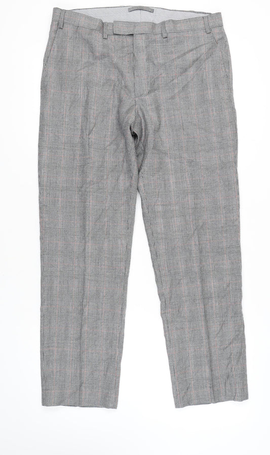 Marks and Spencer Men's Multicoloured Check Trousers