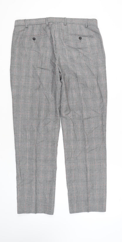 Marks and Spencer Men's Multicoloured Check Trousers