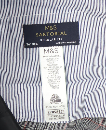 Marks and Spencer Men's Multicoloured Check Trousers
