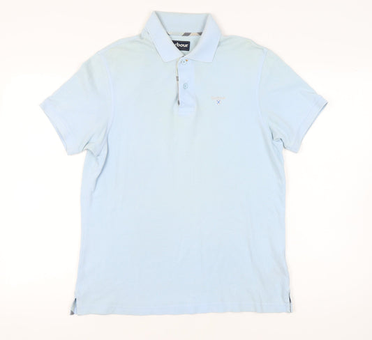 Barbour Men’s Blue Polo Sky Blue Medium