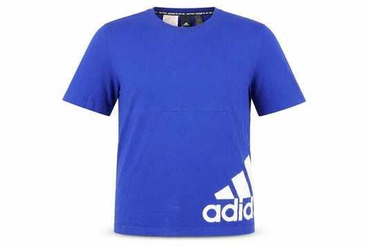 Adidas Boys Blue T-Shirt, Size 13-14 Years, Logo Accent