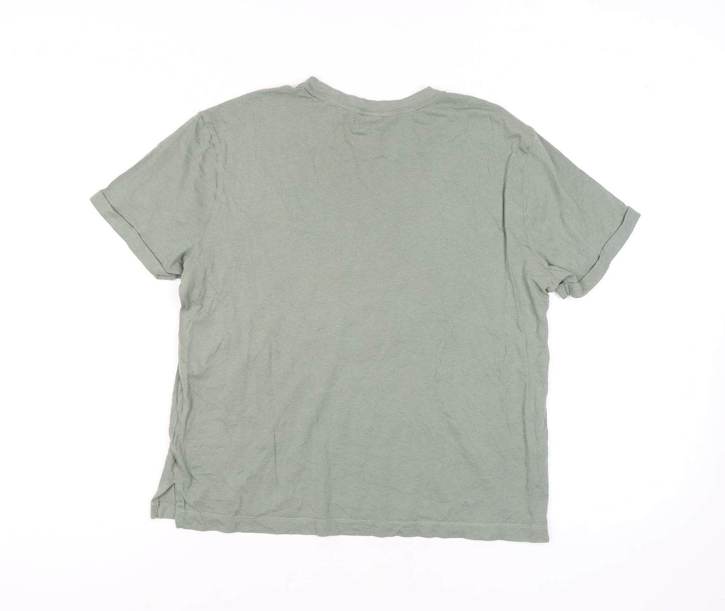 Womens UK Size 12 Marks and Spencer Green Basic T-Shirt