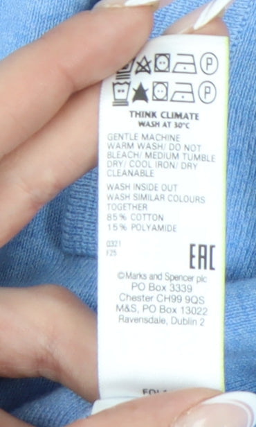 Marks and Spencer Men's Blue Polo Shirt, Size S, Short Sleeve