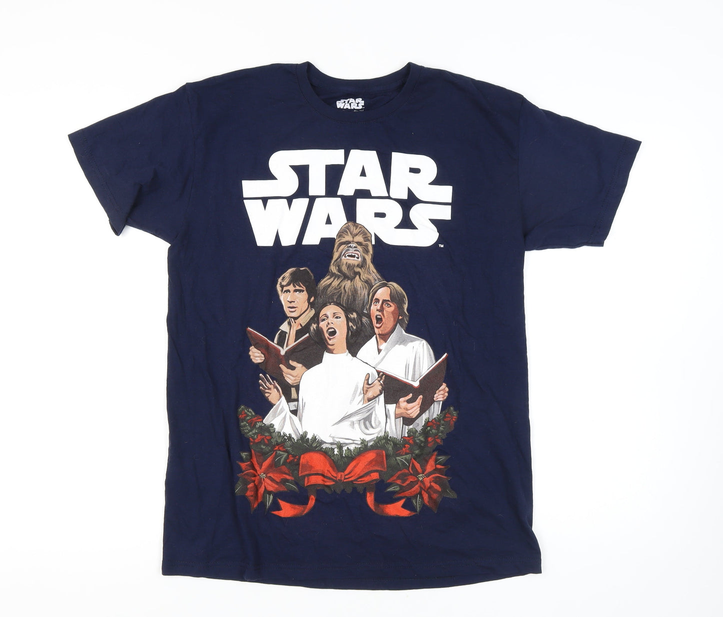 Star Wars Men's Blue Large Christmas Graphic T-Shirt
