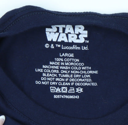 Star Wars Men's Blue Large Christmas Graphic T-Shirt