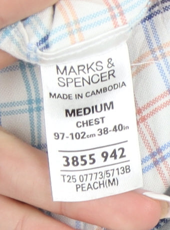 Marks & Spencer Men's Multicoloured Plaid Shirt, M