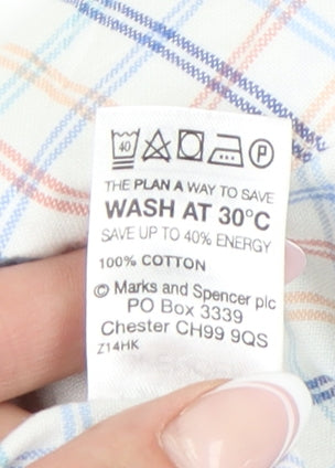Marks & Spencer Men's Multicoloured Plaid Shirt, M