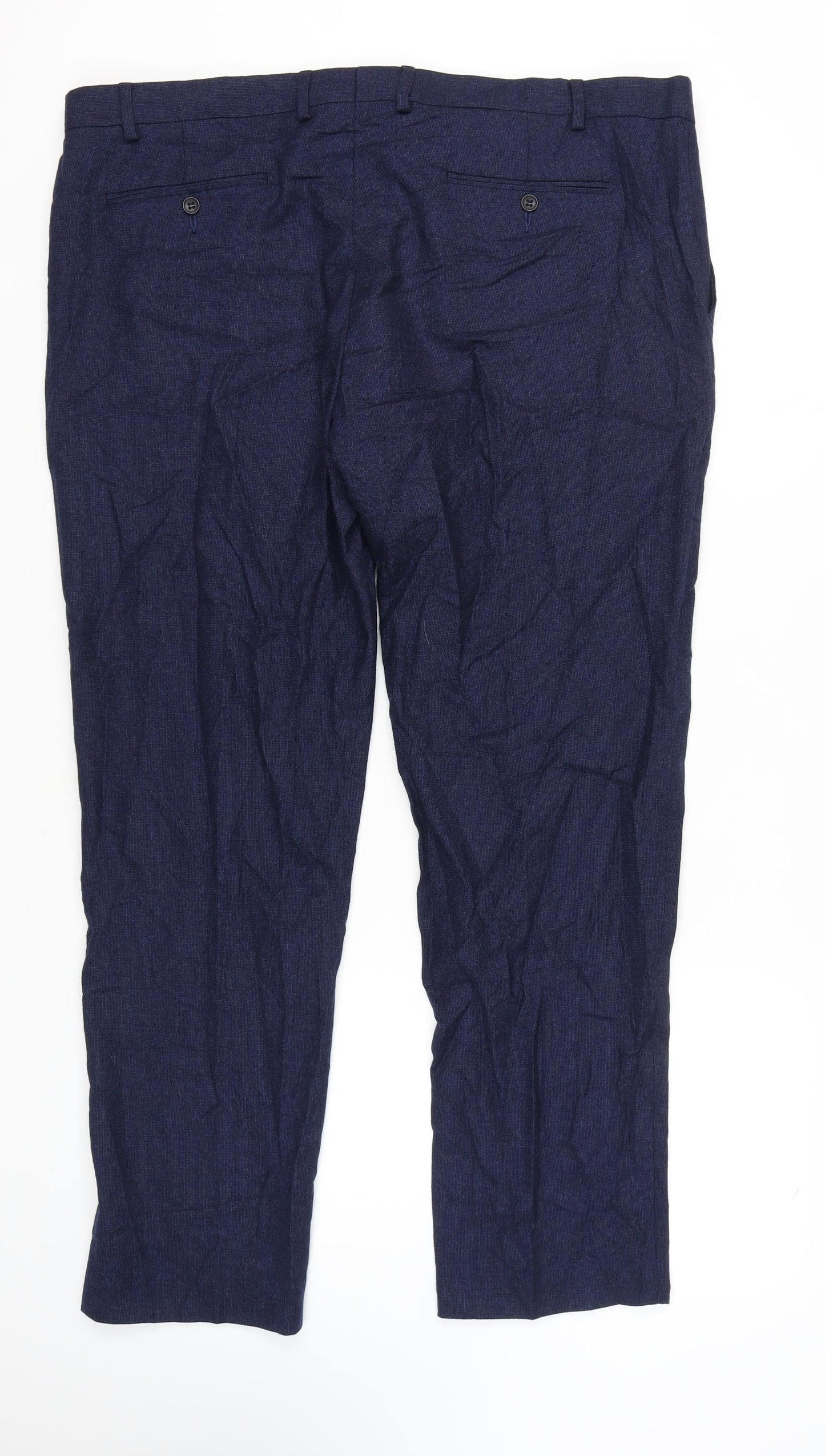 Marks and Spencer Men's Blue Wool Trousers, Size 42 REG