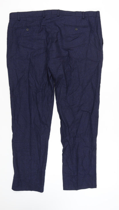 Marks and Spencer Men's Blue Wool Trousers, Size 42 REG