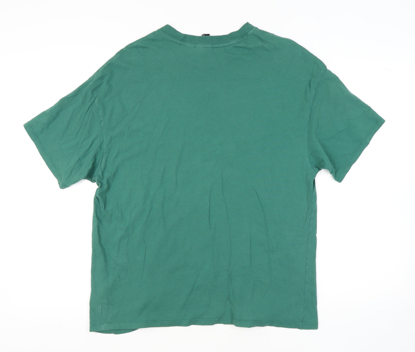 Unisex Adults UK Size S H&M Green Basic T-Shirt