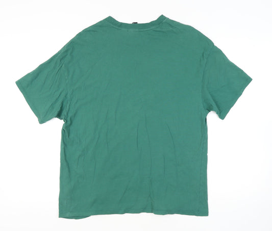 Unisex Adults UK Size S H&M Green Basic T-Shirt