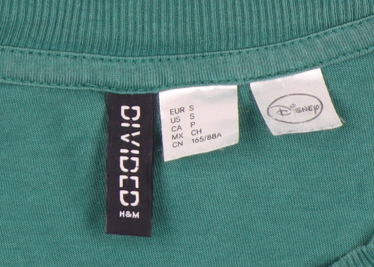 Unisex Adults UK Size S H&M Green Basic T-Shirt