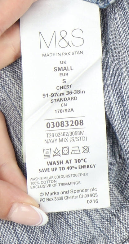 Marks and Spencer Men's Grey Polo Shirt S Tailored